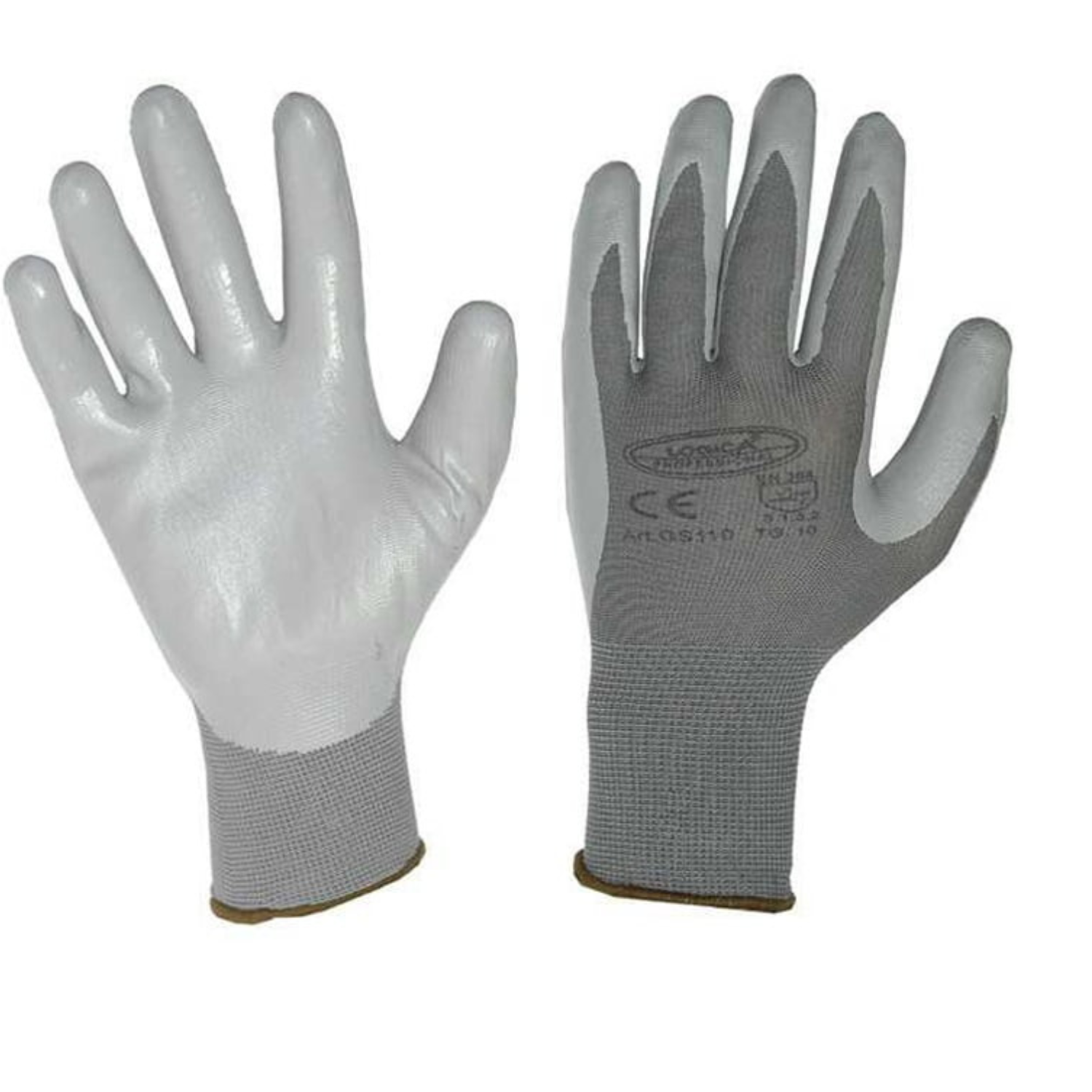 Logica Guanti Da Lavoro In Nylon Spalmato Nitrile Taglia 10 - Cod. GS110/10