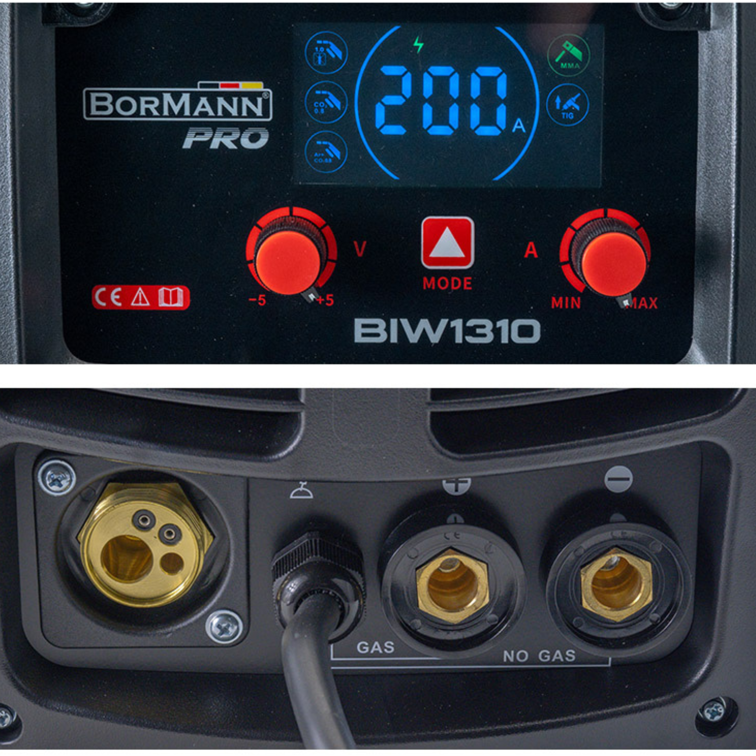 BORMANN Pro Saldatrice MIG/MMA 200A, Gas/No Gas, 1/3/5Kg (0,6-1mm) - Cod. BIW1310 - immagine 3